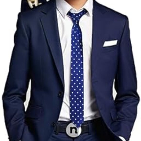 Bavy Blue Boys' Slim Fit Suit Complete Outfit Size 8 - Picture 3 of 4